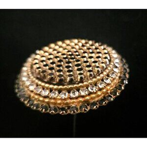 Original by Robert" Vintage Brooch 1960's Black and Clear Rhinestones